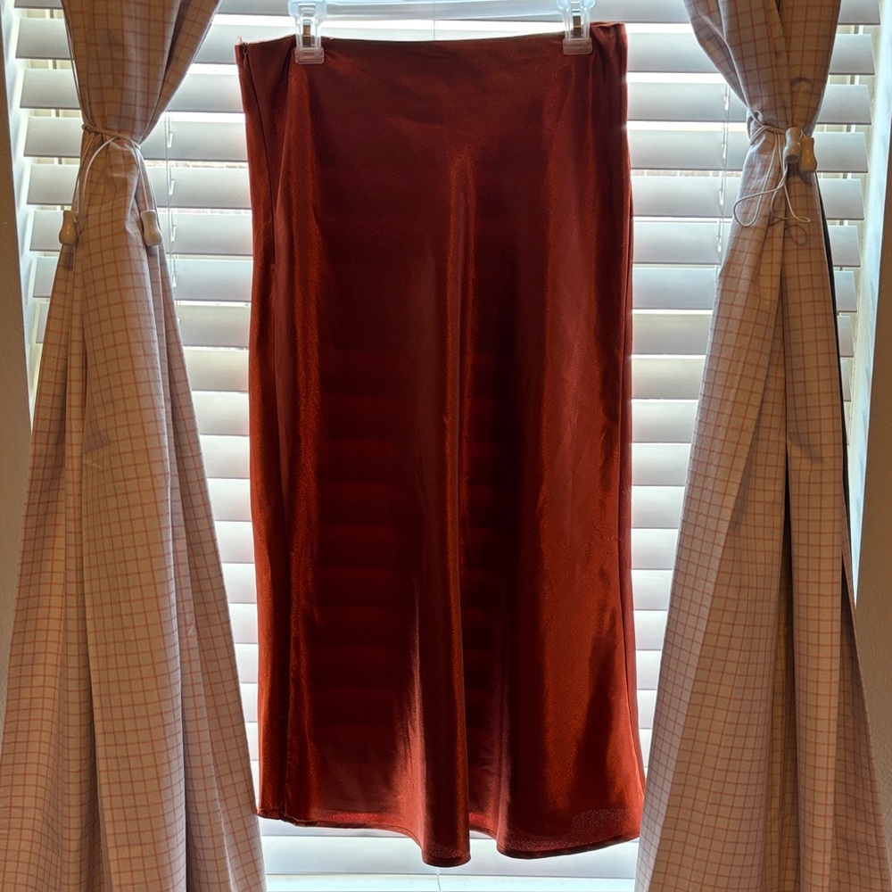 SHEIN Terracotta Midi Skirt